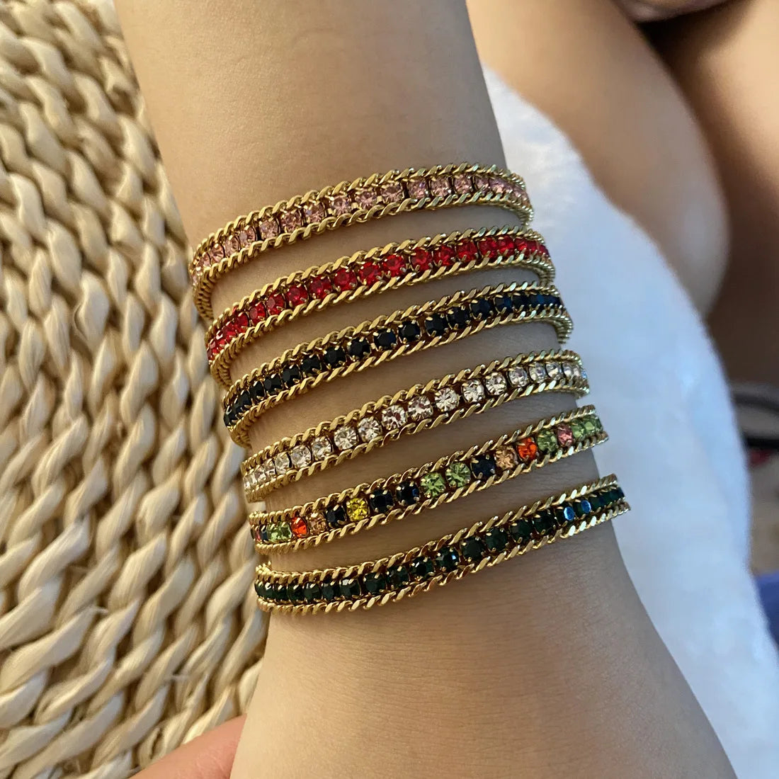 INS Style Elegant Fashion Jewelry Zircon Bracelet Wholesale Stainless Steel Chain Bracelet for Women
