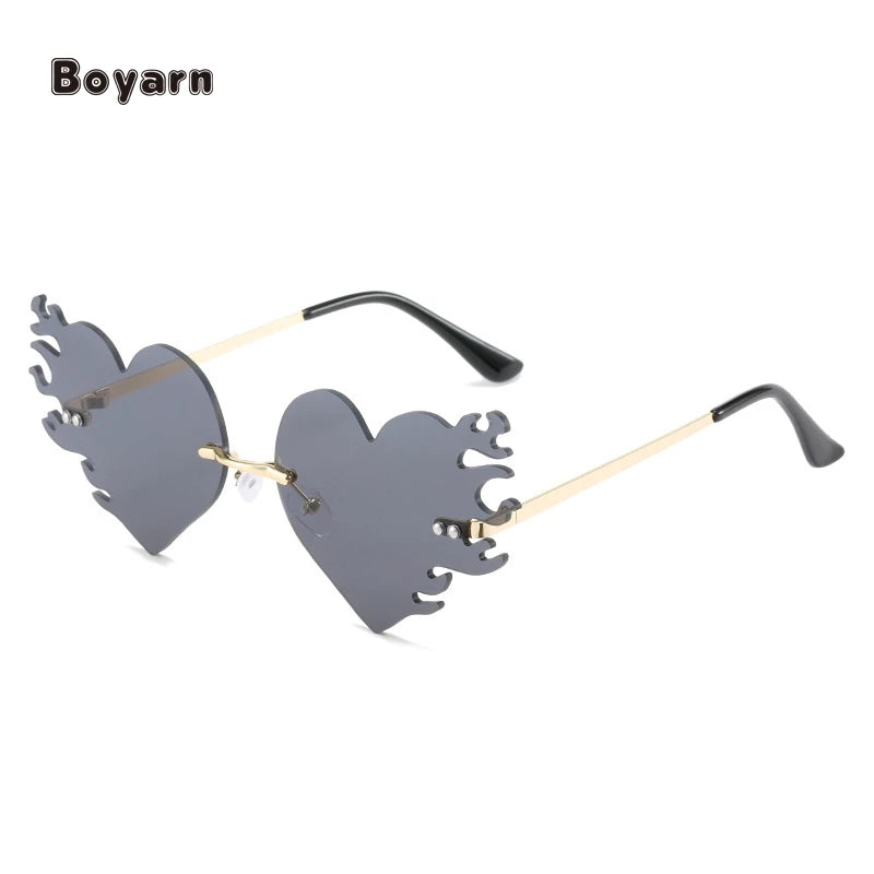 Boyarn Wholesale Cat Eyes Sunglasses Vintage Heart Shape Sun Glasses for Women UV400 Love Heart Women Sunglasses