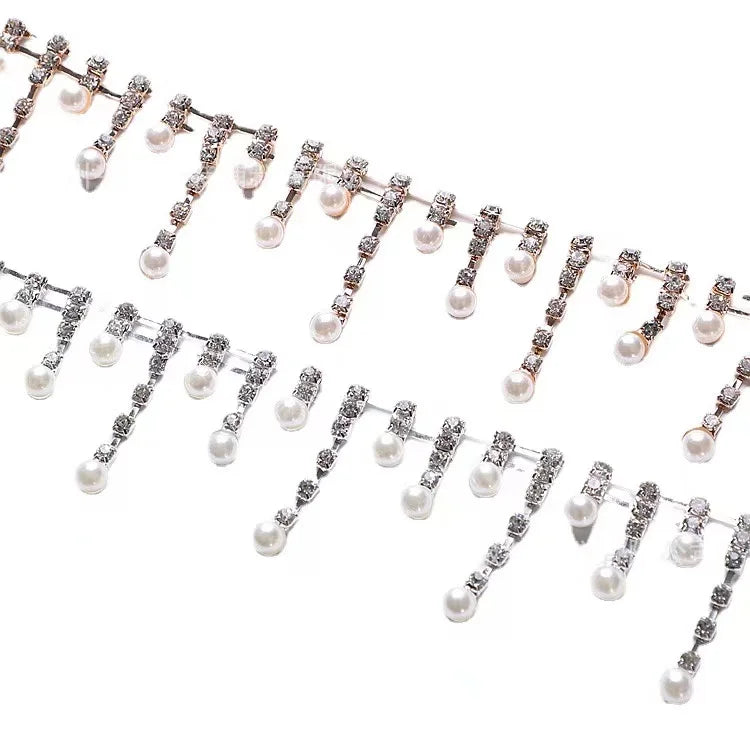 Hand Sewn Diamond Pendant with Rhinestone Tassel Chain DIY Sandal Toe Sewn Hair Accessories Clothing Decoration Made of Metal