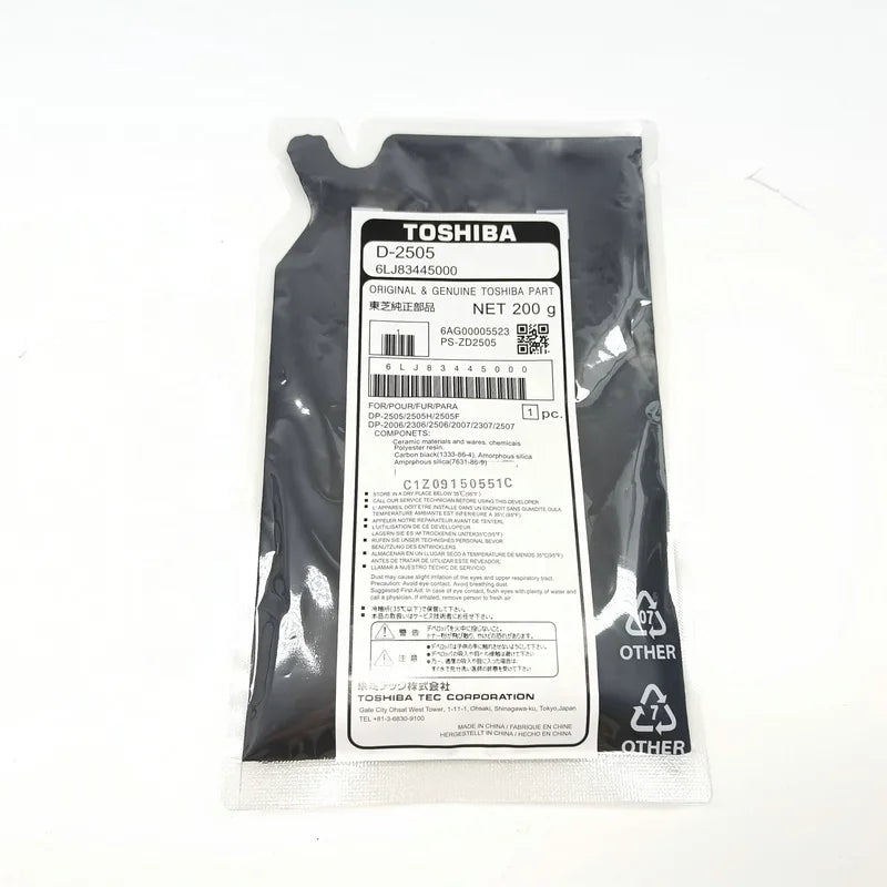 Original Black Developer for estudio 2007 2306 2309A 2329A 2507 2802AF 2802AM 2809A 2822AF 2823AM 2829A D-2505 Copier Parts