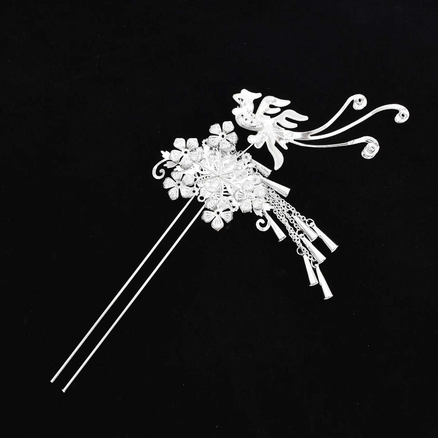 Flower Tassel Hair Sticks Metal Phoenix Hair Pin Girls Hair Pin Accessories