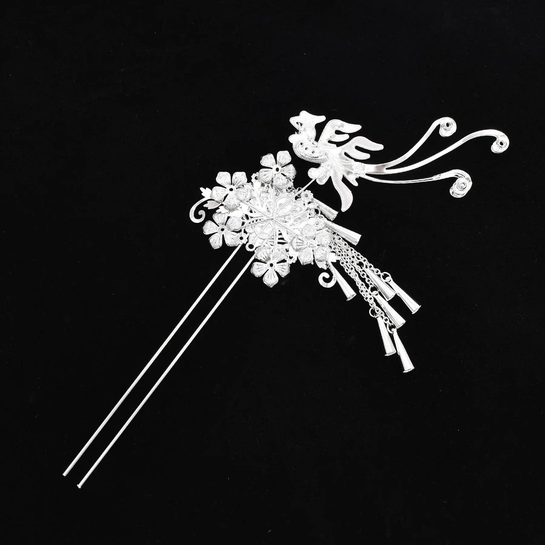 Flower Tassel Hair Sticks Metal Phoenix Hair Pin Girls Hair Pin Accessories
