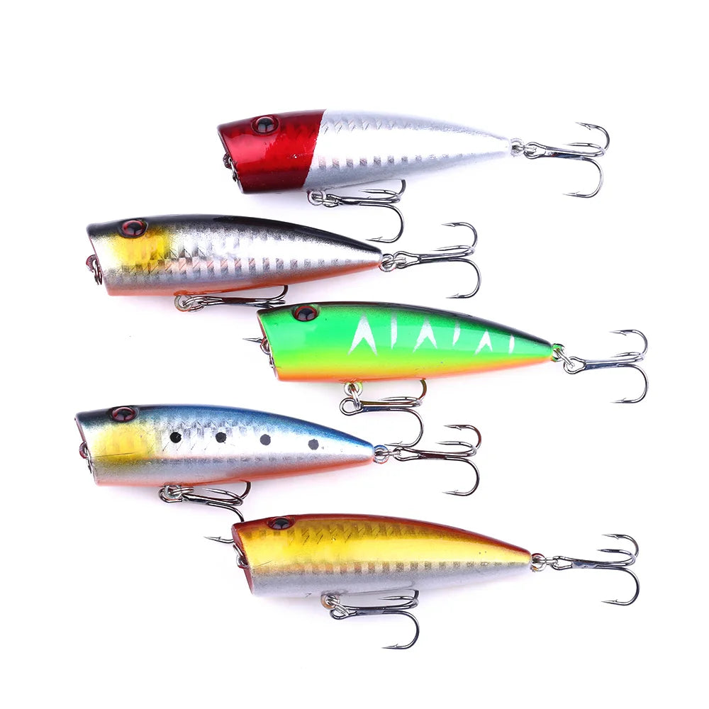 70mm 9G High Quality 3D Eeyes Topwater Freshwater Floating Bionic Artificial Hard Bait Popper Fishing Lures