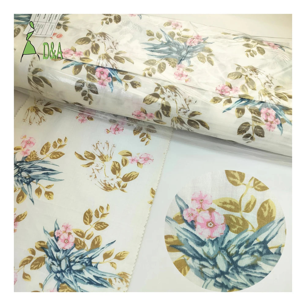 Vintage Brown Floral Printed Voile Cotton Fabric 100% Poplin Lightweight for Boys Shirt Cover Low Price-for Children's Clothi