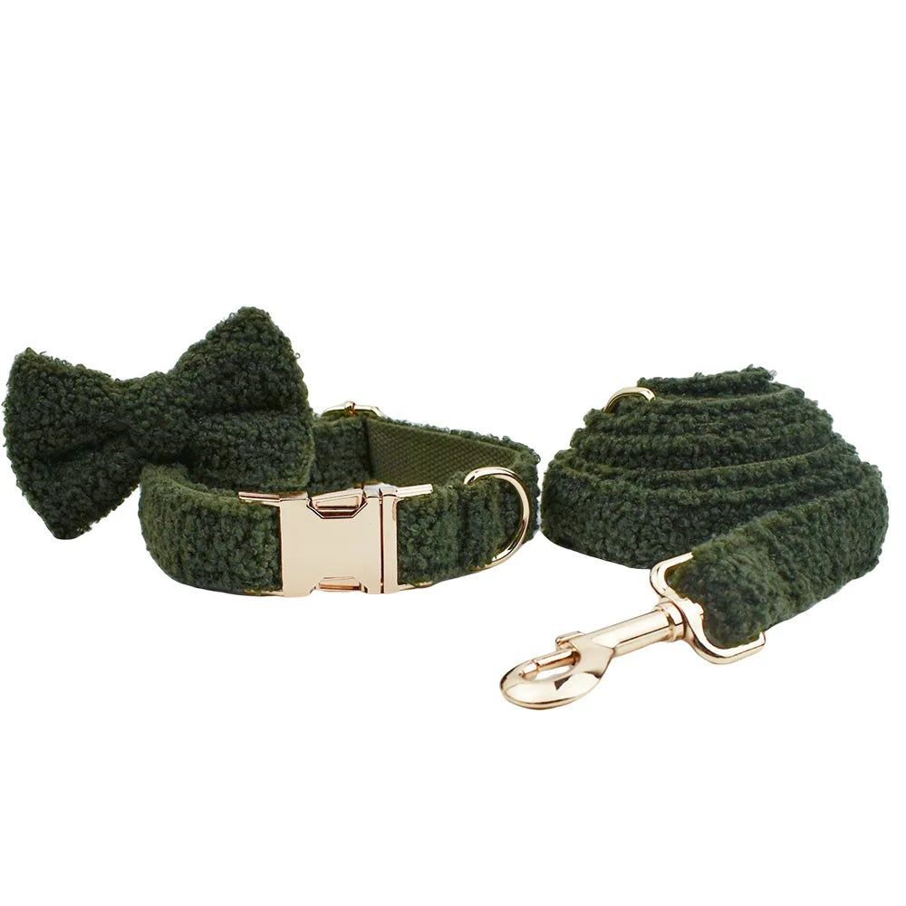 SinSky New Arrival Delicate Dog Collar Exquisite Adjustable Fluffy Teddy Dog Training Collar Metal Buckle Collar for Dogs