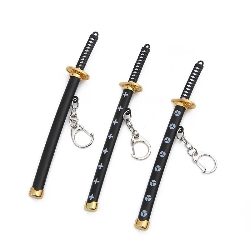 Custom Japanese Anime One Piece Mini Sword Key Chain  Zoro Metal Katana Keychain