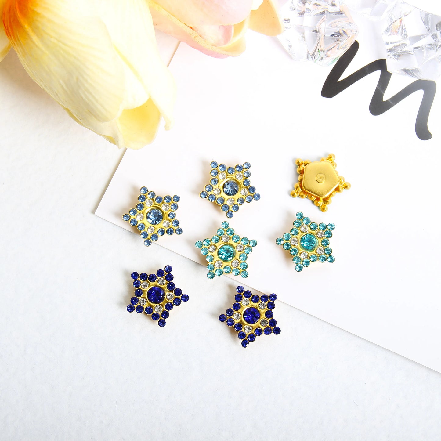 Multi-Color Super Glitter Glass Diamond Lake Blue Crystal Pentagram Flatback Shoe Nails Art Gold Sole Flat Back Rhinestones f