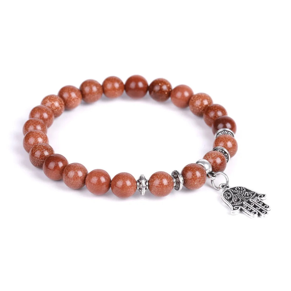 Hot Selling Buddha's Hand Pendant Bracelet Gold Sand Chicken Wing Wood Direct Sales Manufacturer Fashionable Pearl Agate Gift