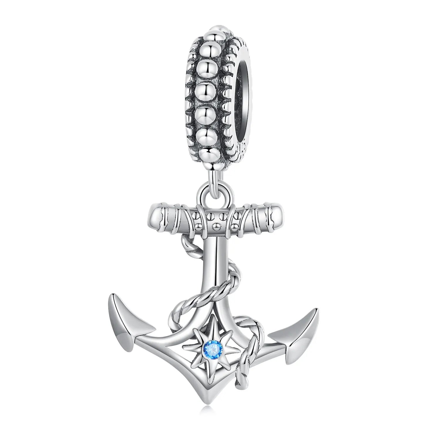925 Sterling Silver Retro Boat Anchor Pendant Charms Fit Bracelet DIY Silver Beads Women Fashion Jewelry Accessories SCC2401