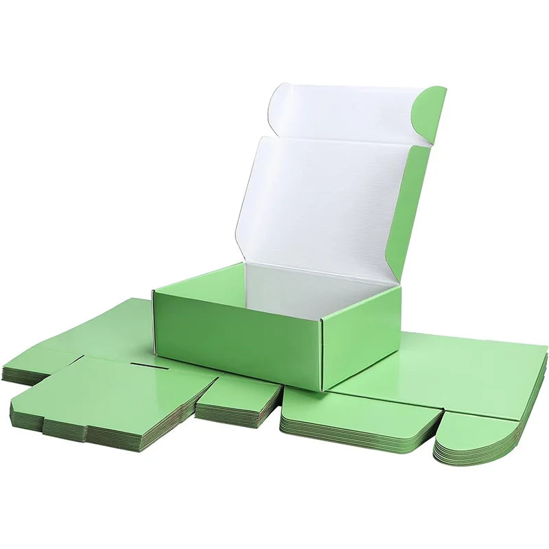 Custom Green Shipping Boxes Cardboard Gift Boxes for Wrapping Gifts Corrugated Mailer Boxes for Packaging Mailing Small Busin