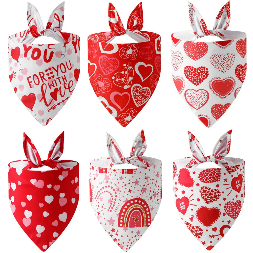 Wholesale Pet Bandana Triangle Dog Bandana Scarf Valentine's Day Pet Accessories