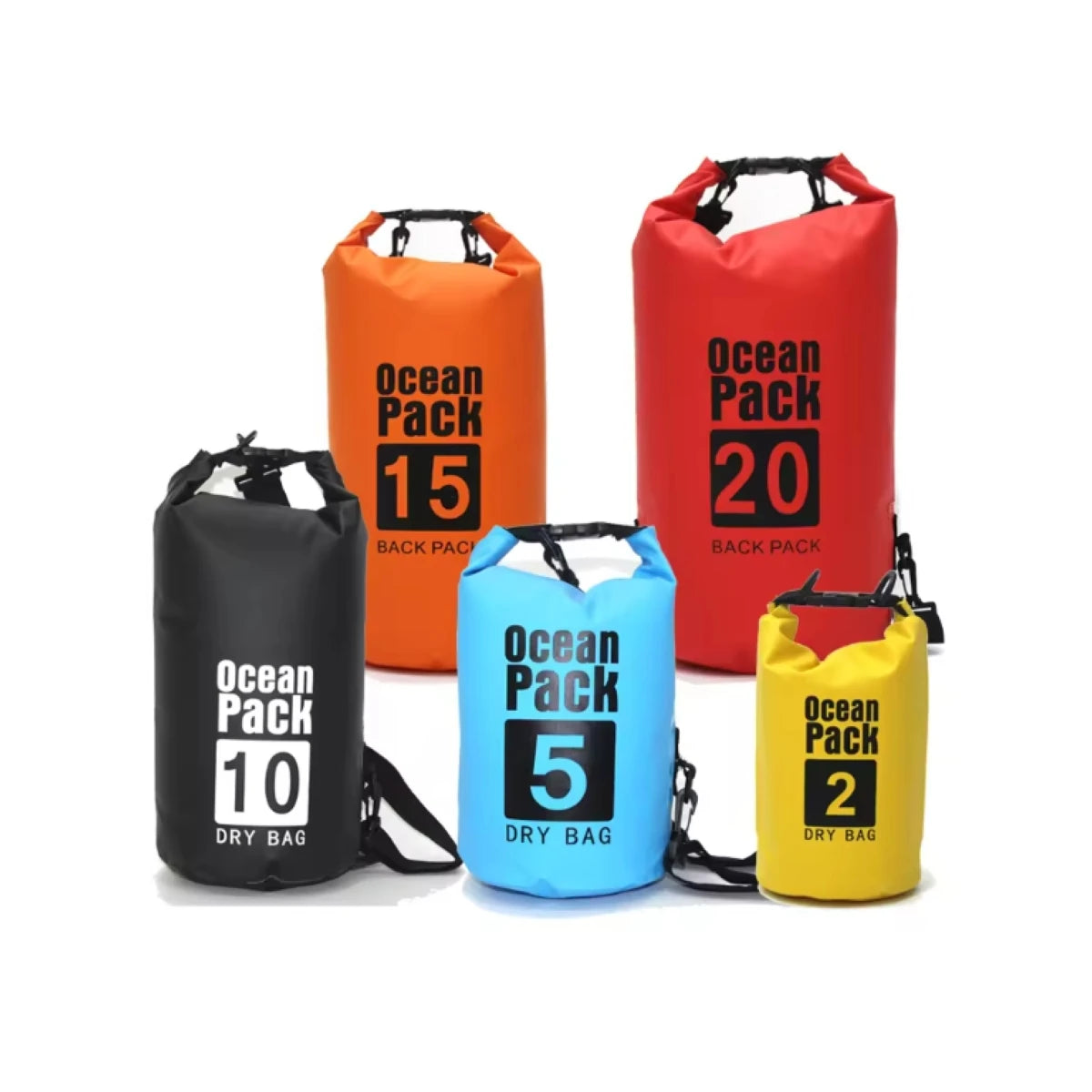 Outdoor Wholesale Ocean Pack  2L 3L 5L 10L 15L 20L 30L PVC Tarpaulin Waterproof Dry Bag Waterproof Backpack