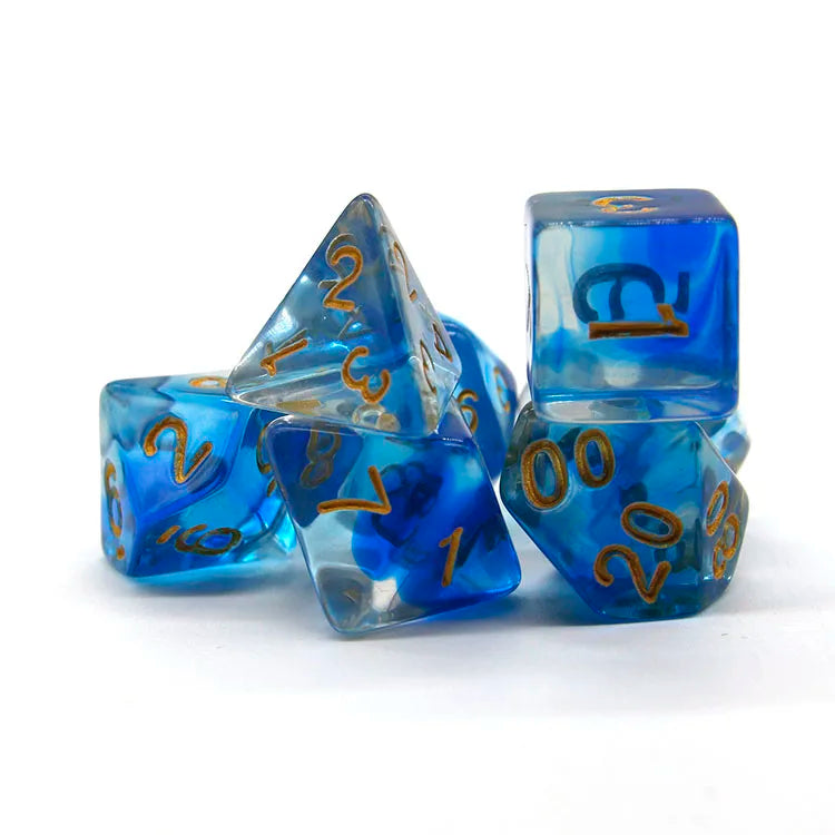 Bulk Blue D&D Polyhedral Dice Set 16mm & 20mm Resin & Acrylic for Gaming
