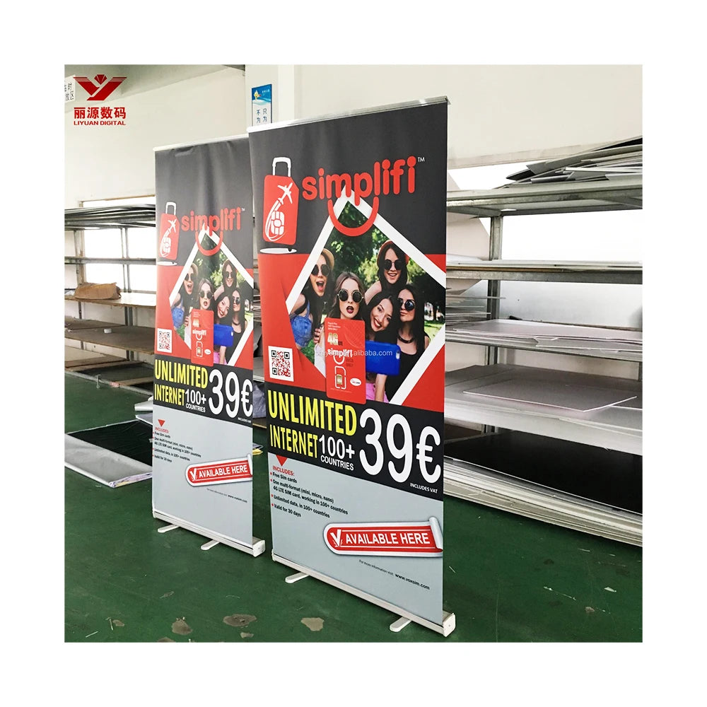 Durable Outdoor Retractable Customized Printing Scroll Custom Banner Stand Artistic Display Backdrop for Promotional Banners