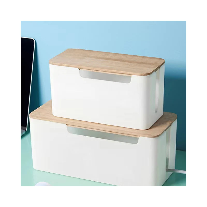Plastic Rectangle Injection Molded Eco-Friendly Cable Management Box Cable Organizer Box Hide Wires Power Strips for Home Off