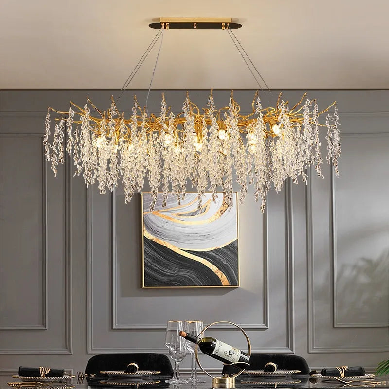 Sell Like Hot Cakes Golden Crystal Chandeliers Large Villa Hotel Lobby Creative Design Luxury Ceiling Lights  Pendant Lightin