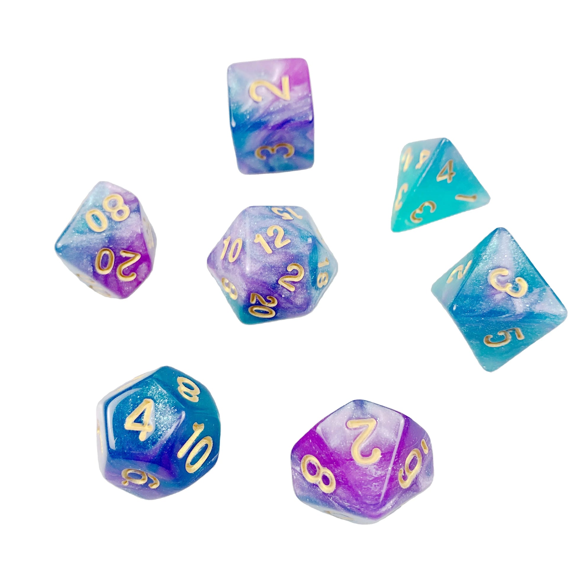 Colored Playing Gaming Custom Dnd Dice Set 7pcs Per Bag Polyhedral Type D6 Cube Acrylic Plastic Product Manufacturer
