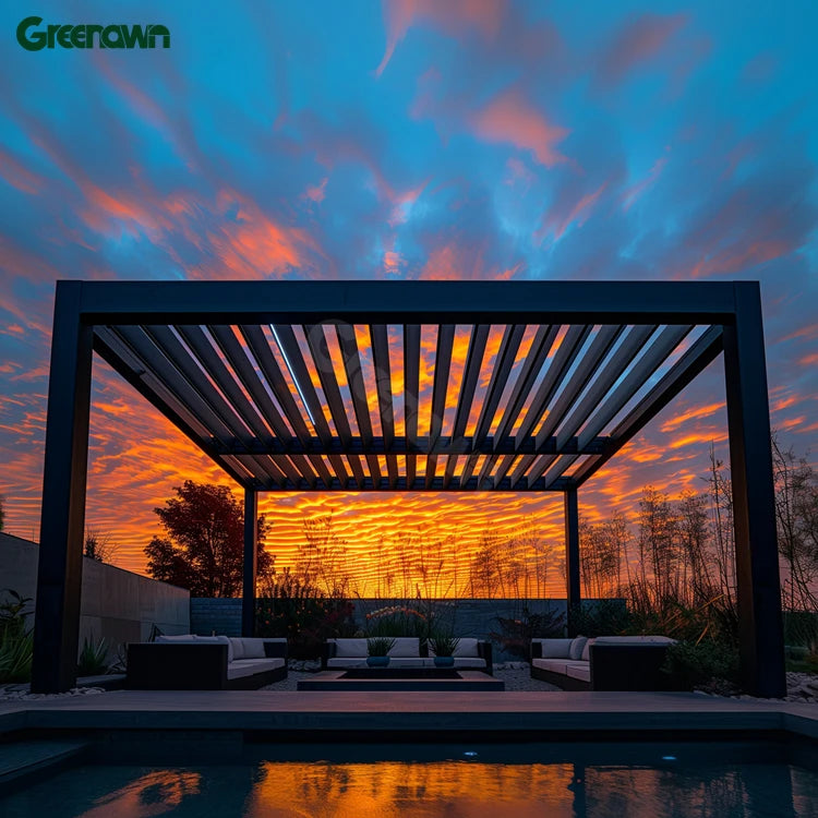 Aluminum Waterproof Louver Gazebo Outdoor Bioclimatic Awning Louvre System Roof Pergola 4x4