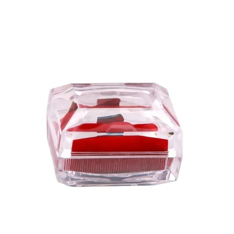 Manufacturer Spot High-grade Acrylic Lovers Ring Box Double Crystal Jewelry Box Packaging Box