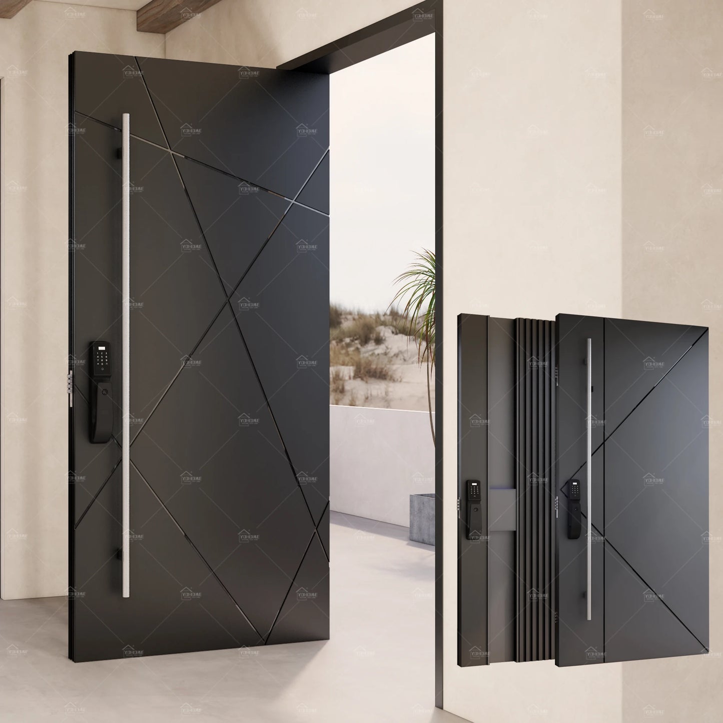 China Luxury House Lobby Cast Aluminum Entrance Pivot Door Modern Outdoor Entry Doors Exterior Security Main Door Designs