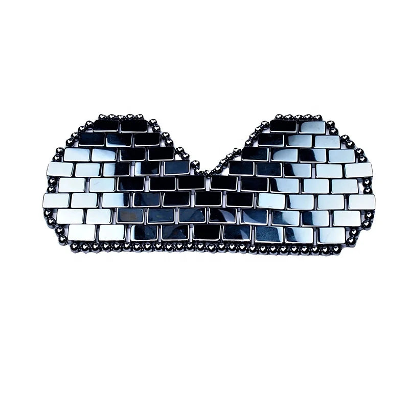 New Wholesale Men's Eye Care Reusable Terahertz Stones Eye Masks for Dark Circles Crystal Mask Sleep Cooling Eye Mask