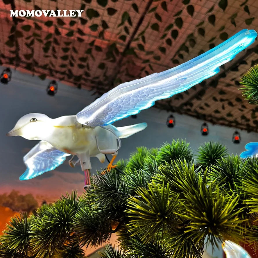 ABS Materials Led Give 3d Sculptural Bird Lamp Figurine Motif Decoration for Outdoor Waterproof Park Tree Decoration