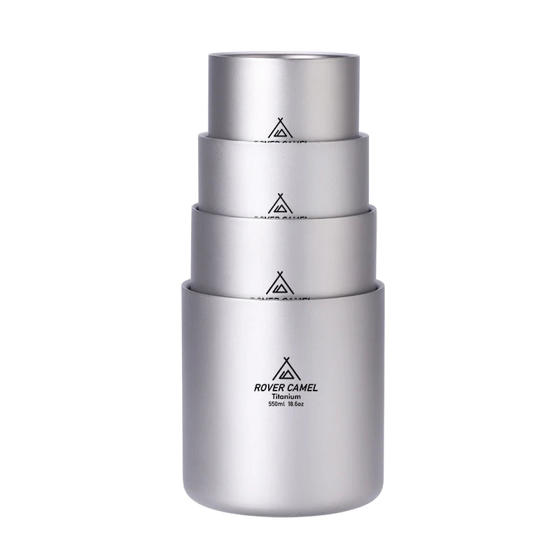 Camping Mug Titanium Double Wall Bushcraft  Insulated Mug Anti-scalding Outdoor Travel Coffee Mug Camping Accessories