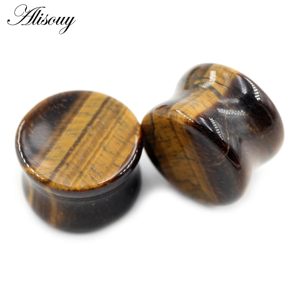 Wholesale Nature Stone Ear Plugs & Tunnel Piercings Big Gauges Ear Expander 5mm-16mm for Wedding Engagement