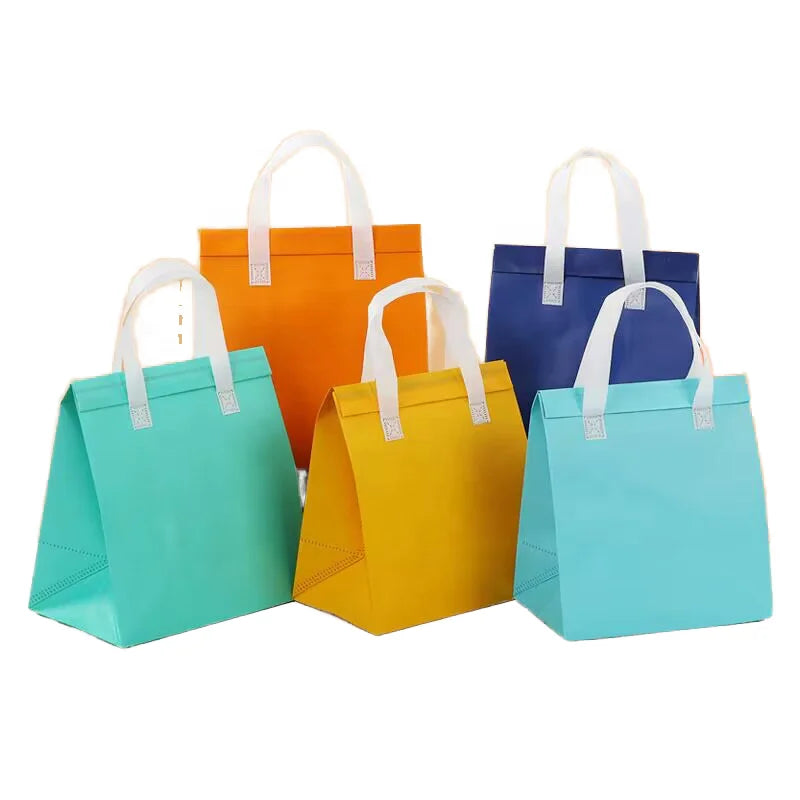 Customizable Recyclable Milk Tea Cold Printed Non-Woven Thermal Insulation Lunch Food Bag PP Aluminum Film Fresh Sandwich Cak