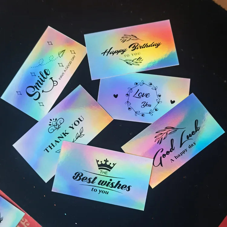Wholesale Luxury Thank You Card Printing Laser Business Greeting Card White Backside Postcard Gift Card for Thank You
