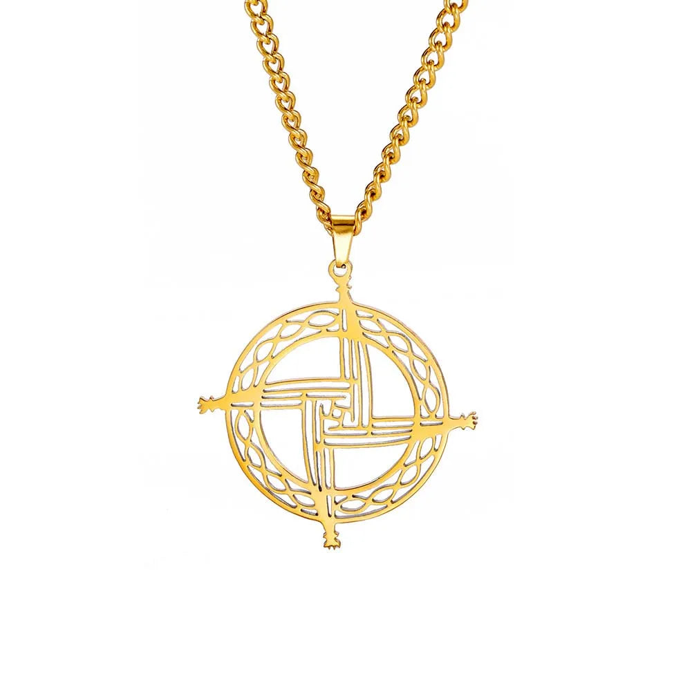 Brigid Day Cross Necklace Ireland Supernatural Chain Amulet for Woman Men Christian Religion Gothic Fashion Jewelry