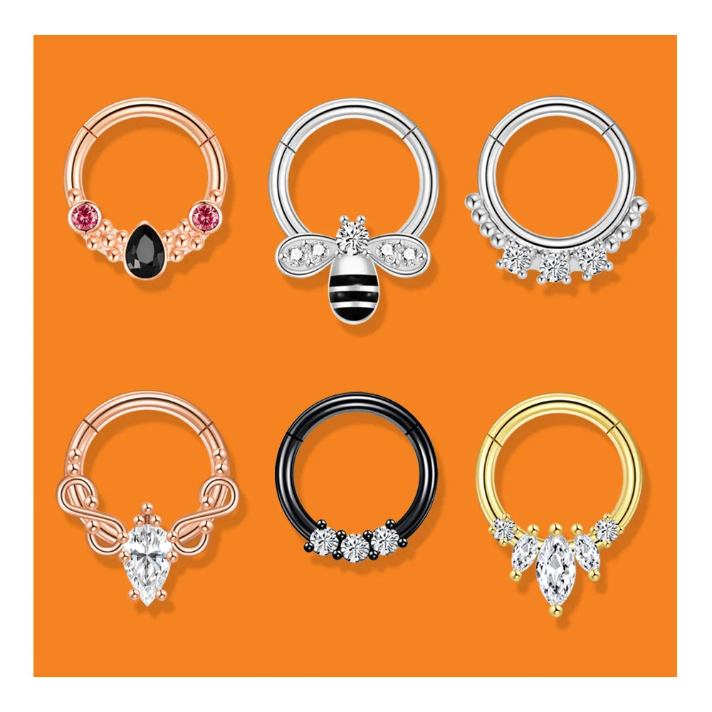 Cakes Sexy 14k Gold Indian Surgical Steel Dangling Septum Nose Rings Hoops for Women Design Stud Stainless Steel