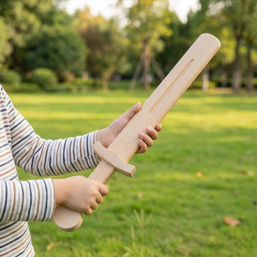 Educational Toy Wooden Crafts Promotional Gifts Hard Wood Sword Outdoor Sports Game Classic Toy Children Wood Training Sword