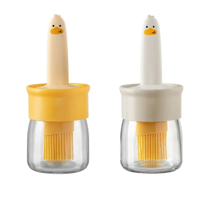 Oil Dispenser Vinegar Oil Bottle with Silicone Basting Brush