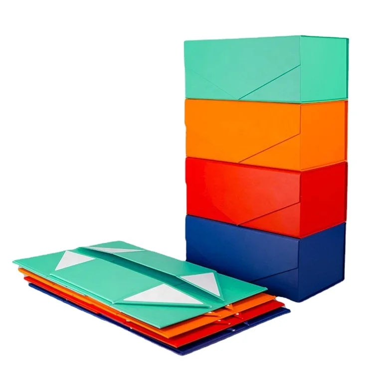 Custom Colors Size Luxury Flat Packing Foldable Folding Rigid Cardboard Pink Box Book Shaped Gift Boxes With Magnetic Lid