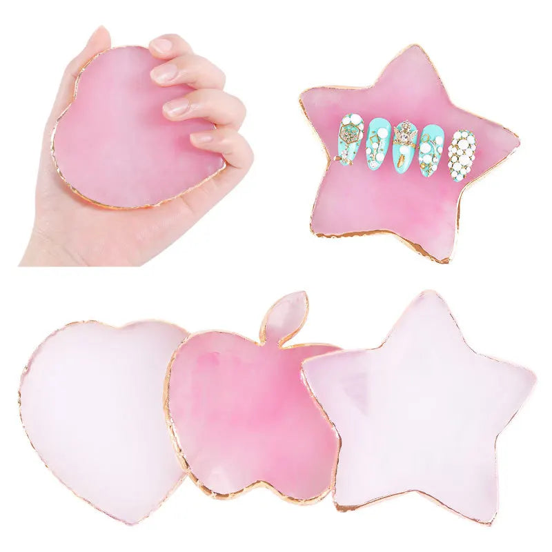 Resin Stone Color Palette False Nail Tips Drawing Nail Color Palette Gel Polish Display Nail Color Mixing Display for Manicur