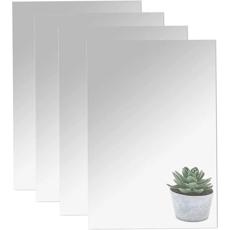 Acrylic Mirror Sheet Flexible Self-Adhesive Wall Decor Tiles Full Length Non-Glass Body Mirror Stickers Bathroom Bedroom