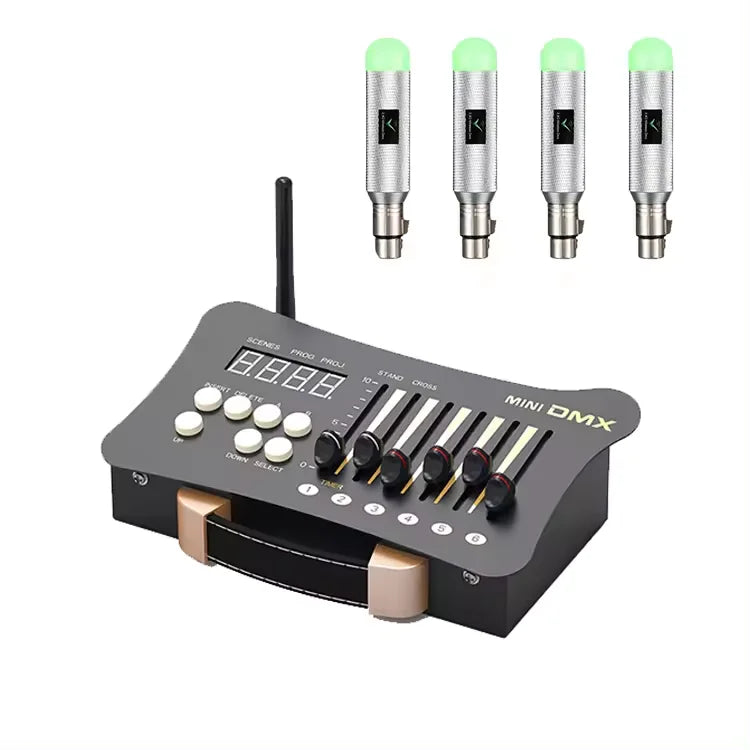 New Arrival Mini Battery 54 Channels Dmx Console With 4Pcs Battery Receivers
