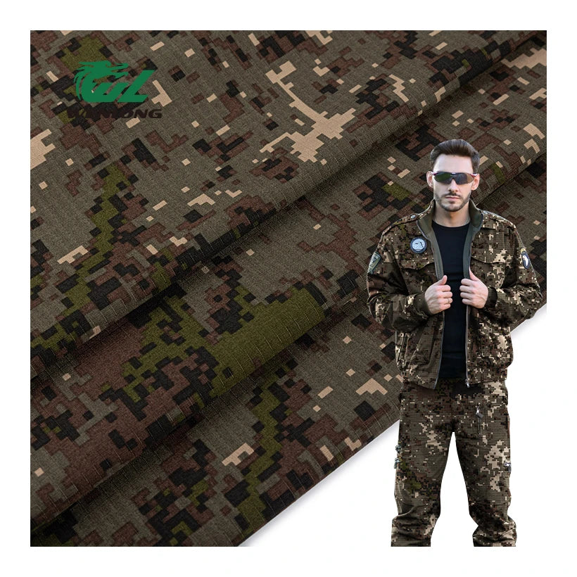 T/C 8020 Poly/Cotton Granite B Tear-Resistant Waterproof Camouflage Ripstop Woven Fabric for Tactical Gears Garment & Costume