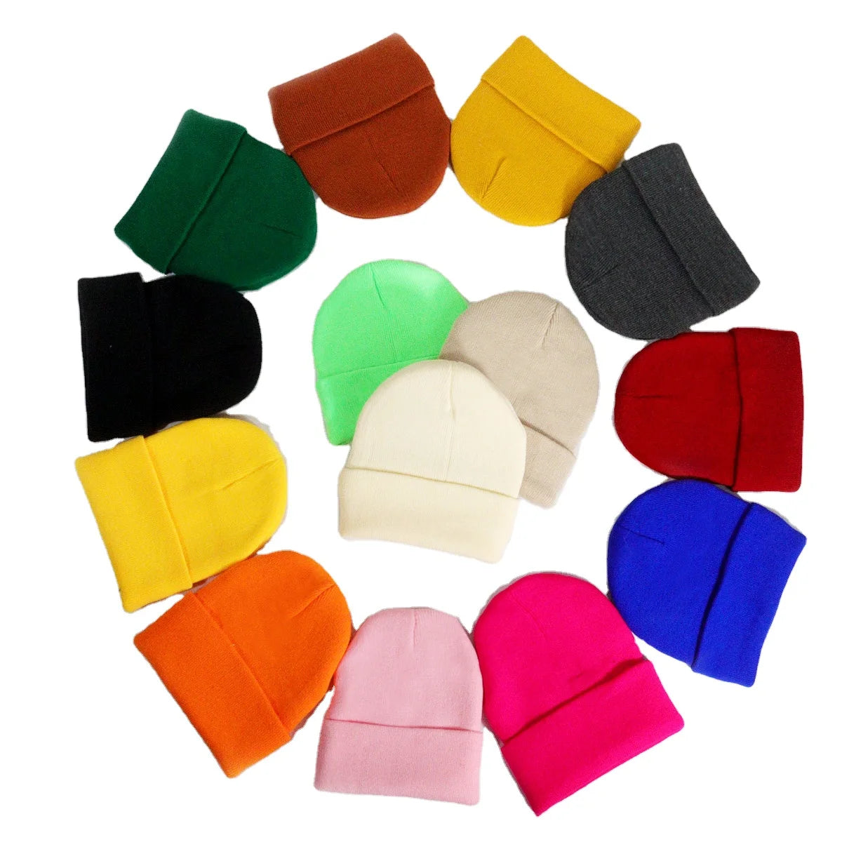 Factory Direct Custom Logo Printed Men's Plain Cuffed Beanie Skully Hats Fruit/Cartoon Pattern Embroidery Low MOQ OEM