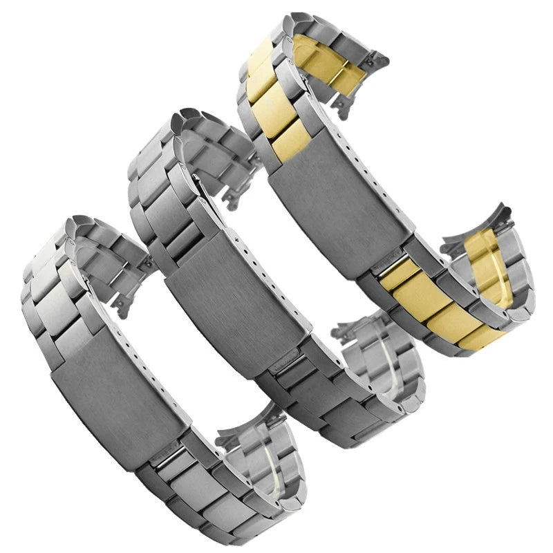 Customized Luxury High Quality Double Color Curved End Metal Watch Strap for Smart Watch Stainless Steel Watch Band