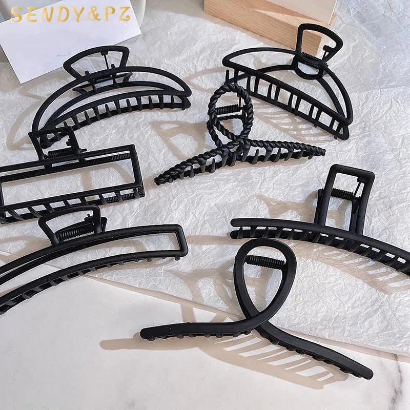Wholesale New Women Black Alloy Clips Hair Claws for Women Geometric Metal Clamps Hair Accessories