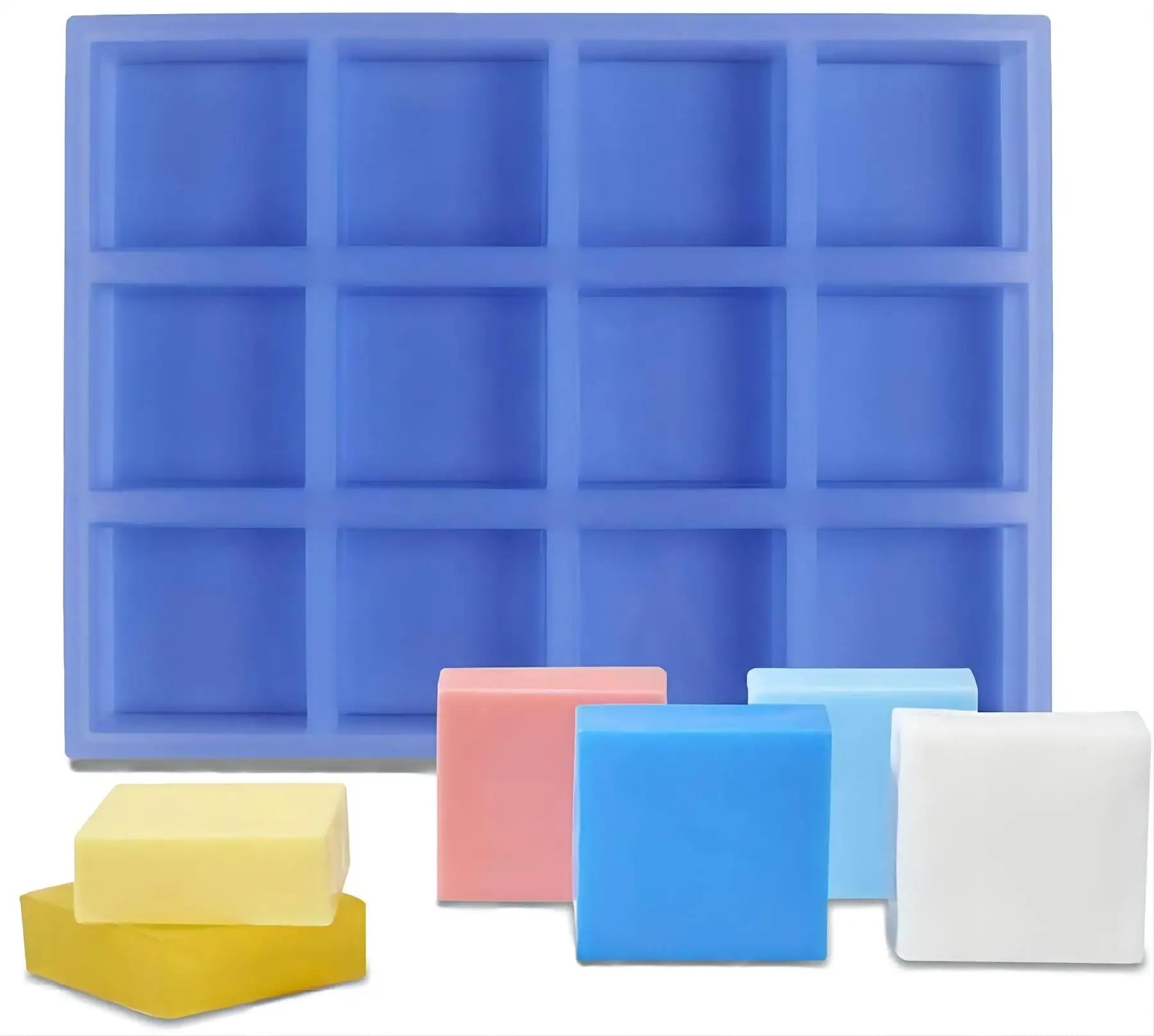 Sexysell 12 Cavity Square Soap Mold 4oz Square Silicone Mold Custom Womenone Soap Molds for Soap/baking/resin Custom Logo Mou