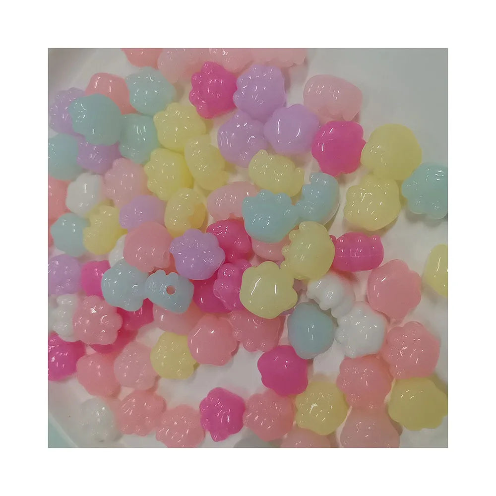 500g Mixed Jelly Candy Acrylic Bowknot Shape Loose Spacer Beads for Diy Handmade Necklace Jewelry Making Accessories