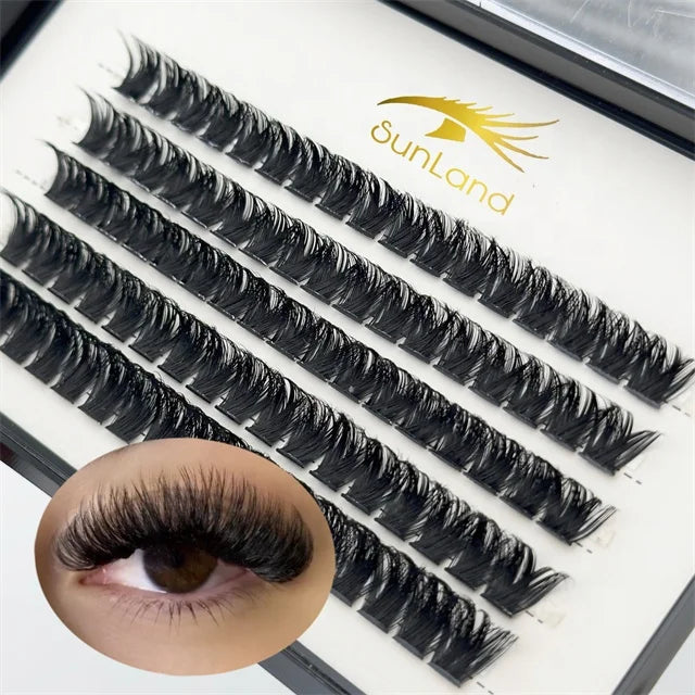 Diy Lash Extensions Kit Own Label 10P -100P Individual 200 Clusters Synthetic Fiber Eyelash Extensions Set