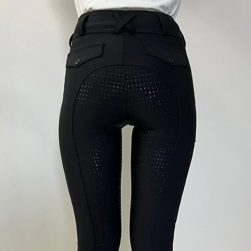 Factory Supplier Quick Dry Girls Kids Equestrian Breeches High Stretch Horse Riding Leggings Children Equestrian Tights Cloth
