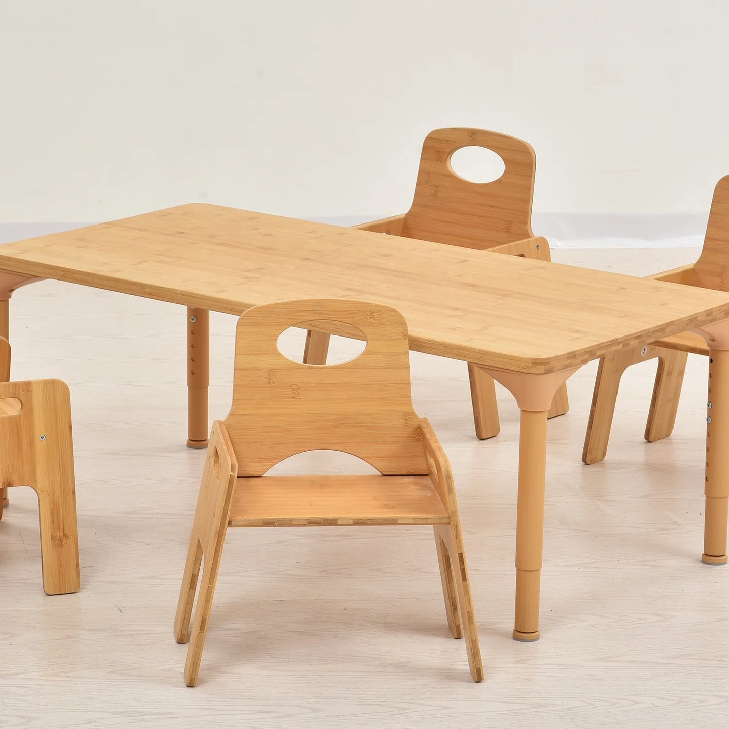 Montessori Kindergarten Wooden Furniture Set for Preschool Children Classic Interactive Kids Table and Chair for Indoor Use