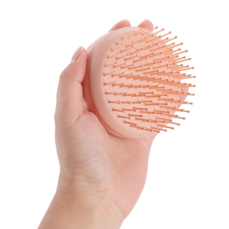 Latest Round Scalp Stimulating Brush Silicone Hair Massage Comb Detangling Brush Scalp Massager Brush