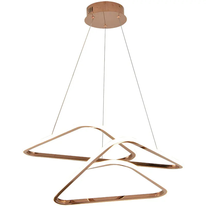 Kitchen Bedroom Bedside bar Modern Chandelier Geometric Shapes Rounded Triangle Creative Gold LED Pendant Light