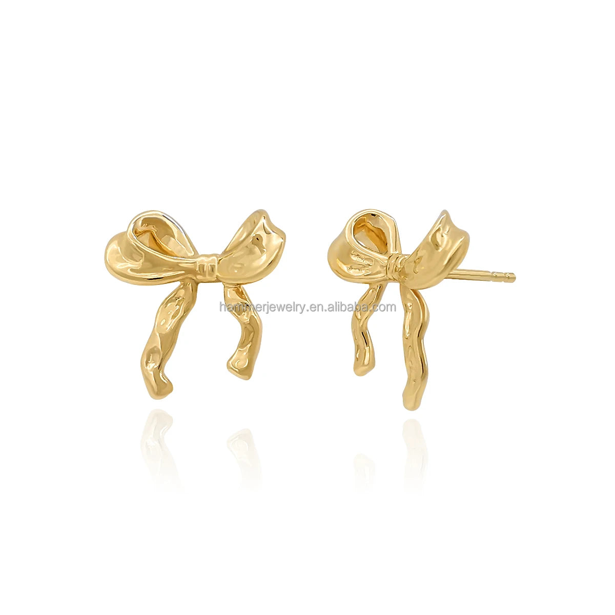Classic 14k Real Yellow Gold Bow Earrings Cute Ribbon Studs for Women's Weddings Parties Anniversaries Engagements Perfect Gi